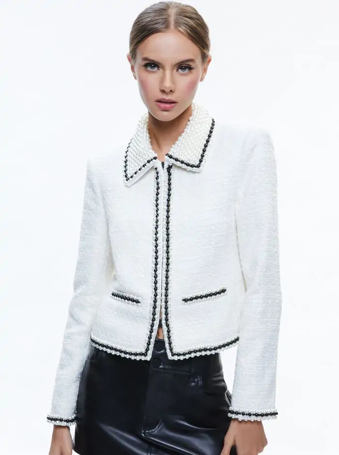 KIDMAN PEARL COLLAR BOXY JACKET